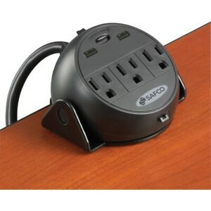 Safco Training Table Clamp-On Power Module - 3 x Power Receptacles Clamp Mount -