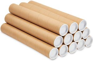 Long Cardboard Poster Tubes for Shipping Blueprints, Artwork (15 x 2 in, 12 Pack