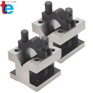 Pair of 2-3/8 x 2-3/8 x 2 V Block Clamp Multi-use Gauge Hardened Ground Steel