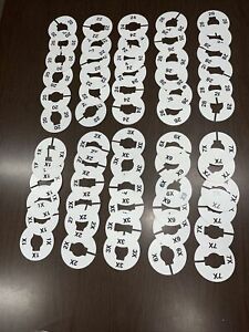 60 Plus Size Clothing Size Dividers Hanger Marker Tags White Round Discs Size