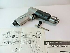 Black &amp; Decker Air Drill 1464 w/ Jacobs 31BA Chuck 1/16-3/8 1100rpm USA