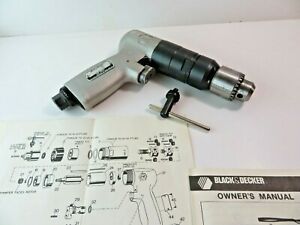 Black &amp; Decker Air Drill 1464 w/ Jacobs 31BA Chuck 1/16-3/8 1100rpm USA