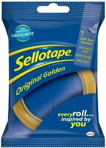 Sellotape Original Golden Sticky Tape Roll Multi-Purpose- 24mm x 50m