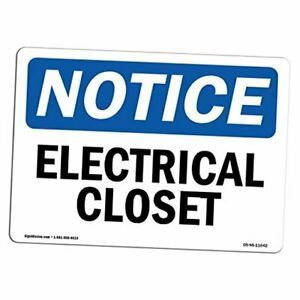 OSHA Notice Sign - Electrical Closet | Vinyl Label Decal | 5&#034; X 3.5&#034; Decal
