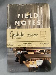 Field Notes Graduate Hotels Brand New Sealed Pack 3 Notebooks