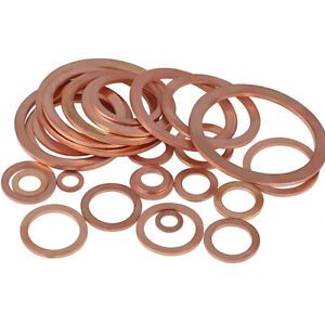 M5/6/8/10/12/14/16-M48 Solid Copper Crush Sealing Washers Flat Ring Seal Gasket
