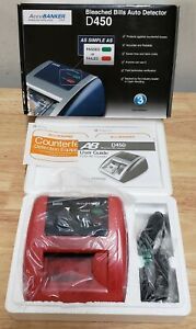 AccuBanker D450 Counterfeit Bleached Bill Scanner Detector [RED NEW IN OPEN BOX]