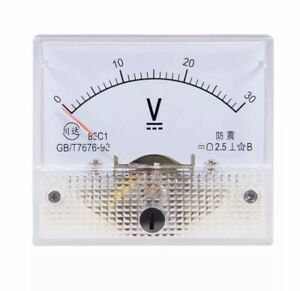 New Analog Panel DC Volt Voltage Meter Voltmeter Gauge 85C1 DH-670 0-30V Dial