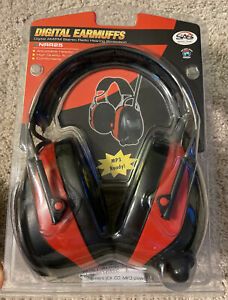 NEW SAS Safety 6108 Digital Earmuff Hearing Protection AM/Fm Radio MP3 Headphone