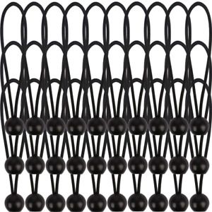 AOPRIE 30 Pack Bungee Balls 9Inches Black Ball Bungee Heavy Duty Heavyweight Tar