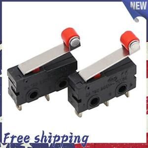 10pcs Mini Micro Limit Switch Lever Arm SPDT Snap Action Momentary Roller