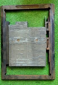 ANTIQUE BRANDT JEN  KLUGE INC. M 47 LETTER PRESS CHASE &amp; LEAD LETTERPRESS WORDS