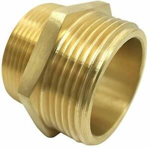 SpringSpray 1-1/2&#034; NPT Male x 1-1/2&#034; NST (NH) Male Brass Hexagonal Nipple