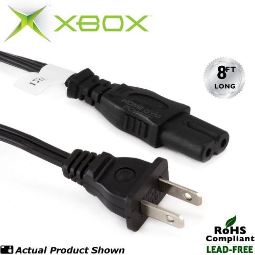 Microsoft xbox (original) game console 8ft two prong premium power cord for sale