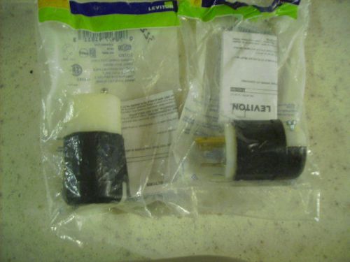 Pair of leviton locking plugs,industrial,30a, 125v, l5-30p,and l05-30r for sale