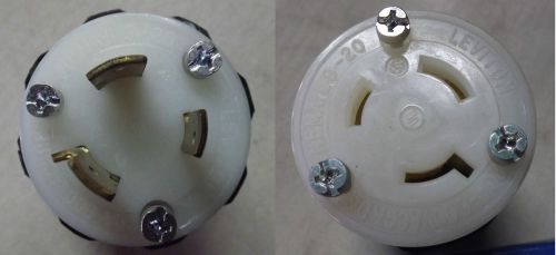 Combo leviton  2353 locking receptacle l9-20r + 2351 plug l9-20p 20a/600v l9-20 for sale