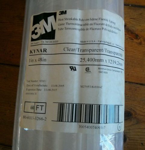 3m kynar heat shrink tubing clear 1 in, 48&#034; long 15 pcs 60 ft m23053/8-010-c for sale