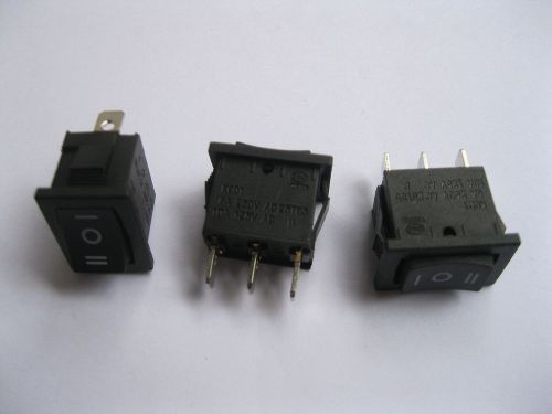 200 pcs rocker switch kcd1 on/off/on black 3pin 6a 10a for sale