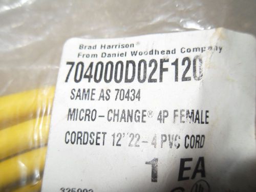 (V5-1) 1 NIB BRAD HARRISON 704000D02F120 MICRO-CHANGE CORDSET