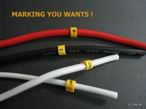 Aaa# ec-1 yellow cable wire markers letter &#034; 0 to 9,+, -  x 600 pcs / lot for sale