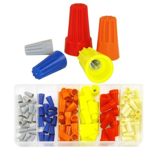 New 107pc electrical wire nut twist connector cap w/ spring insert assortment for sale