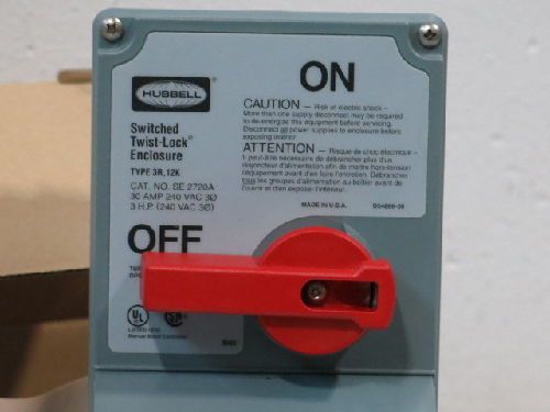 HUBBELL SE2720A TWIST-LOCK ON/OFF SWITCH ENCLOSURES (NEW IN BOX)