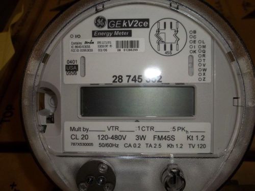 Electric meter - ge 45s cl20 polyphase energy meter w/ itron ert for sale