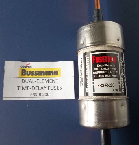 Frs-r-200 bussmann dual-element time-delay fuse for sale