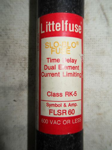 (X8-5) 1 LOT OF 2 NEW LITTELFUSE FLS-R-60 60AMP 600VAC DUAL ELEMENT FUSES