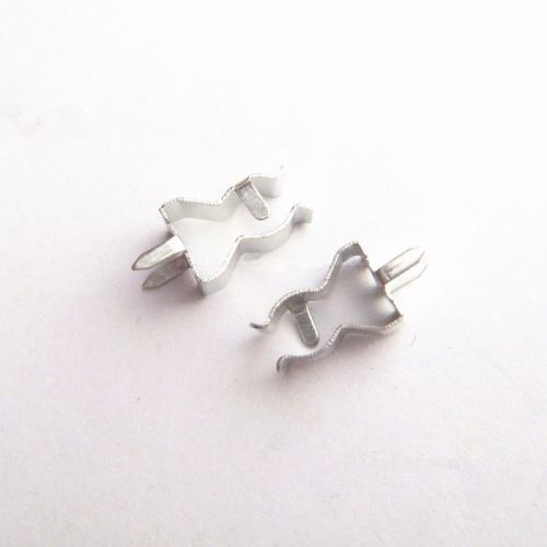 100Pcs Silver Tone Plug-In Clip Clamp for 5mm x 20mm Electronic Glass Tube Fuses