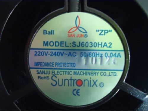SANJUN Fan SJ6030HA2 BAL 220V 60X60X30MM 220V~240V AC 50/60Hz 0.04A