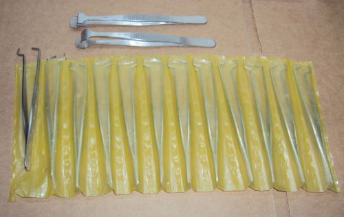 LOT OF 14 RUBIS PRECISION TWEEZERS USED ON ELECTRONIC REPAIRS - NEW