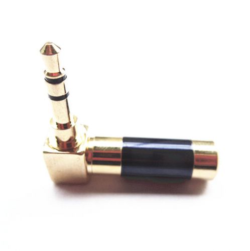 10pc 3.5mm right angle stereo audio jack plug rhodium plated male connector for sale