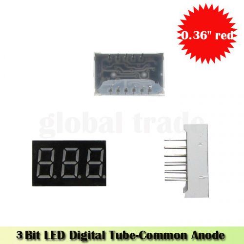 2pcs Common Anode 3bit Digital Tube 0.36&#039;&#039; Display red LED Electronic Component