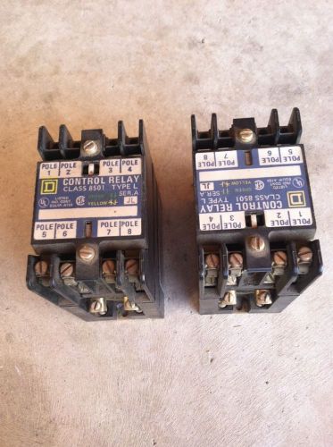 Square D 8 Pole Control Relays- Class 8501 Type LS x2