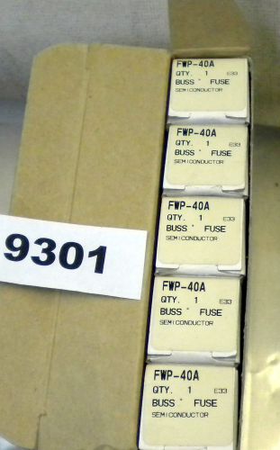 (9301) Box of 5 Bussmann Semiconductor Fuses FWP-40A