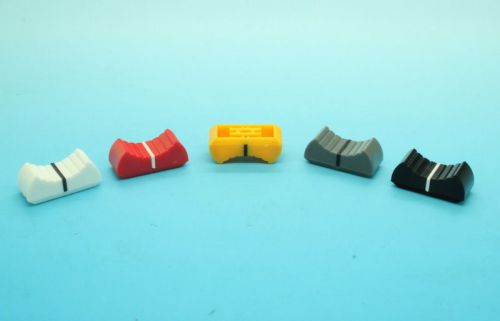 10 x Slide Potentiometer Mixer Knob 24mmLx11mmW for 4mm Shaft - Various Colors