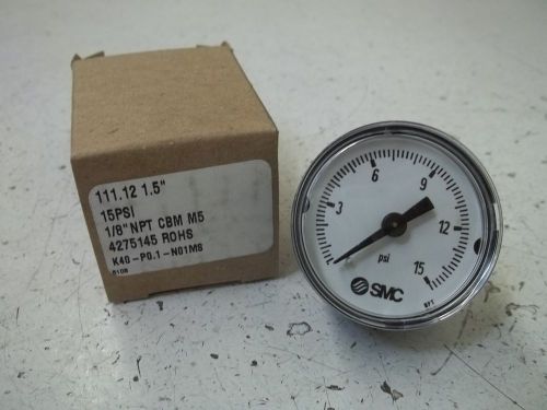 Smc 111.12 1.5&#034; gauge 0-15psi *new in a box* for sale