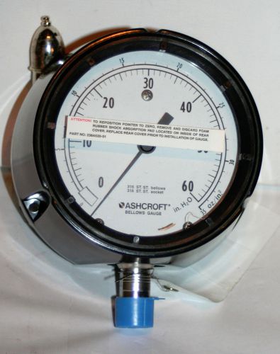 60&#034; h2o 4-1/2&#034; dial 1/2&#034; npt pressure gauge ashcroft for sale
