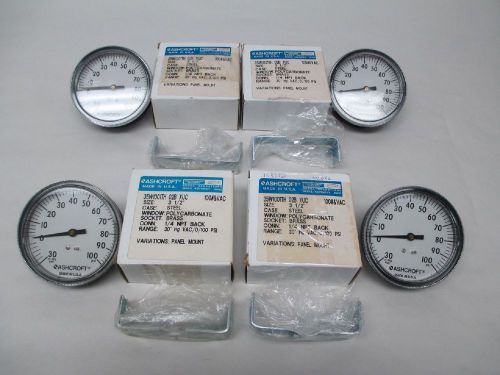 Lot of 4 ashcroft 35w1001th 02b xuc 3-1/2in 0-100psi 1/4in npt gauge d332168 for sale