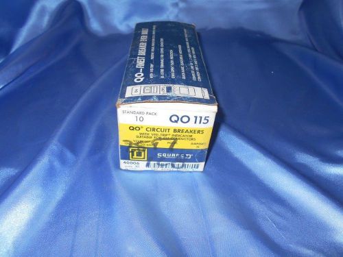 Square d qo115 circuit breaker 15 amps, 1 pole, 240/415 ac volts, new box of 10 for sale
