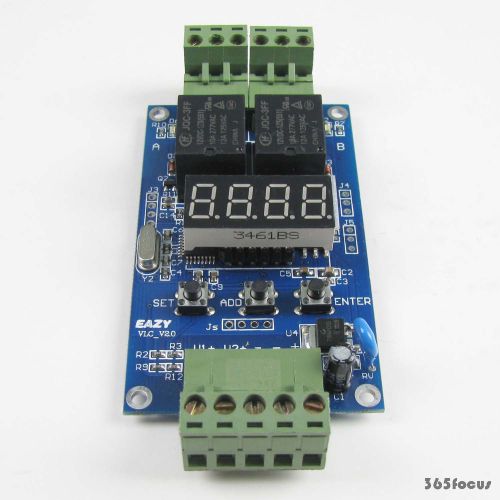 DUAL RELAY POWER DC10~15V  VOLTAGE CONTROL TIMER CONTROLLER 6 FUNCTIONS