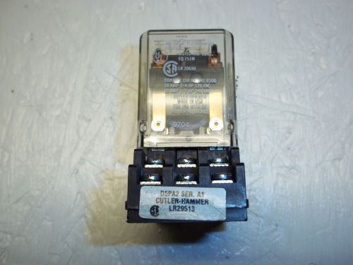 1 NEW CUTLER HAMMER RELAY D5PR2A WITH BASE LR29513 COIL 120 VAC