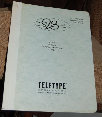 Teletype Model 28 Bulletin 1180B Technical Manual - Vol 3 of 3