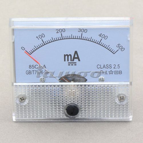 Pointer 85c1 0~500MA DC Analog Current Meter Panel AMP Meter