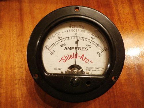 Vintage &#034;SIMPSON ELEC. CO.&#034;  &#034;SHIELD ARC&#034; Volt/Amp Meter Gauge Works! RARE NICE!