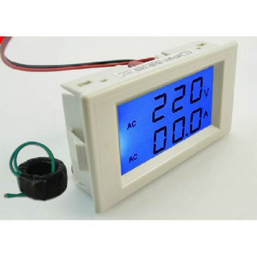 Stationary Digital Dual LCD Current Volt Panel Meter Volt-ammeter AC100-300V 50A