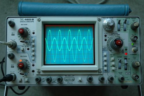 TEKTRONIX 465B 100MHz Two Channel Oscilloscope, Pouch, Two Probe, Power Cord