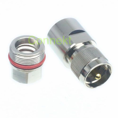 PL259 PL-259 UHF male plug center clamp for 1/2&#034; flexible cable RF connector