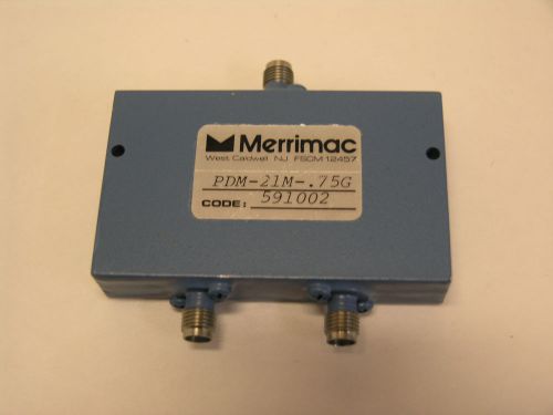 Merrimac PDM-21M-.75G Power Divider.  0.5 to 1GHz,  SMA(F).  Tested Good.